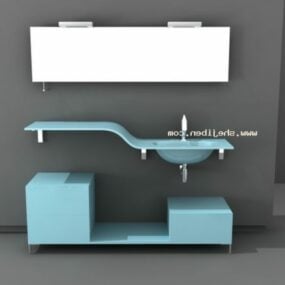 Blue Wash Basin Set 3d model