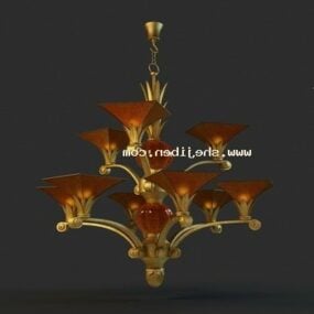 Modern Chandelier Bronze Material 3d model