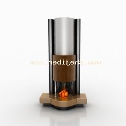Modern Cylinder Fireplace 3d model