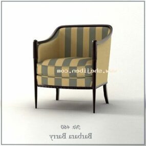Restaurant Armchair Strip Pattern Furniture 3d model