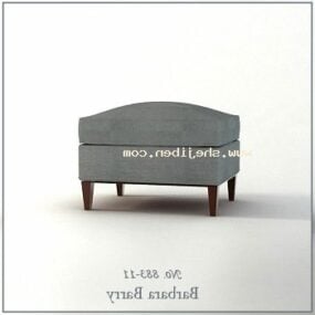 Grey Square Sofa Stool Furniture 3d model