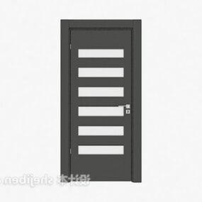 Wood Door With Opening Glass Furniture 3d model