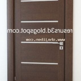 Interior de madera de puerta blanca modelo 3d