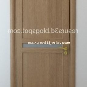 Modelo 3d de móveis de porta de madeira amarela