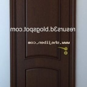 Brown Wood Door Furniture 3d model