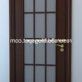 Modern Wood Door Japanese Furniture 3d model