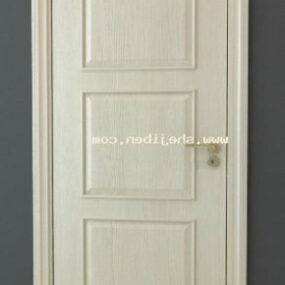 Interior de madera de puerta blanca modelo 3d