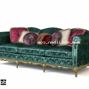 Antique Leather Sofa 3d model