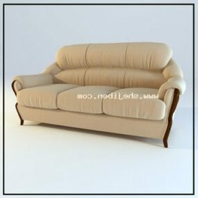 Sofa Beige Leather Material 3d model