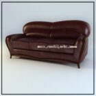 Leather Sofa Dark Red Color