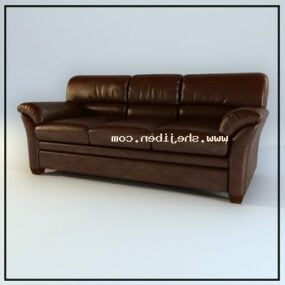 Leather Sofa Furniture Brown Color 3d model