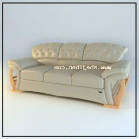 Sofa White Grey Leather 3d model