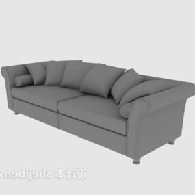 Lounge Sofa Grey Fabric Color 3d model
