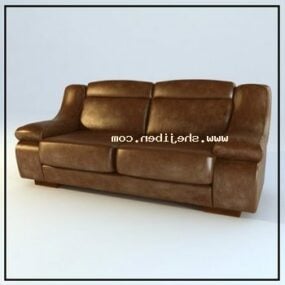 Sofá de cuero marrón con forma de bolso modelo 3d