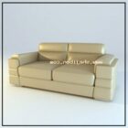 Modern Sofa Beige Leather