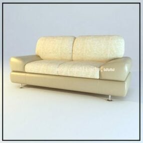 Two Seats Sofa Leather V1 3d model