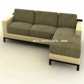 Model 3d Upholsteri Sofa Sudut Hijau Tua