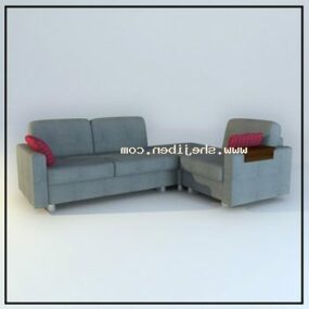 Ensemble de canapé gris modèle 3D