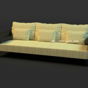 Canapé à dossier incurvé avec tiroirs modèle 3D