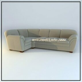 Enkelt Sofa Hjørne Med Pude 3d model