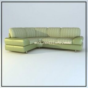 Καναπές Γωνιακός Τύπος L Πράσινο Δερμάτινο 3d μοντέλο