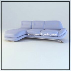 Modello 3d del divano ad angolo viola tipo L
