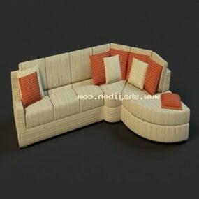 Τύπος L Vintage Καναπές Σαλόνι 3d μοντέλο