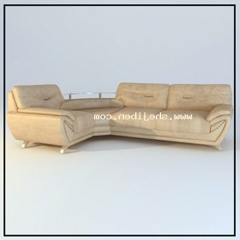 Modern Sofa Beige Leather Material