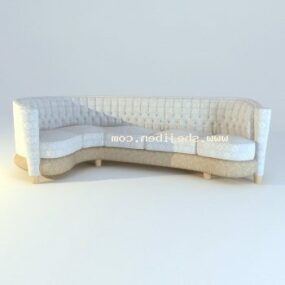 Modelo 3d de sofá lounge curvo com encosto alto