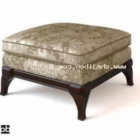 Sofa taburet Vintage Materiale 3d model