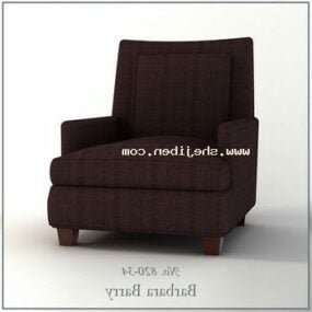 单人沙发扶手椅紫色布料3d模型