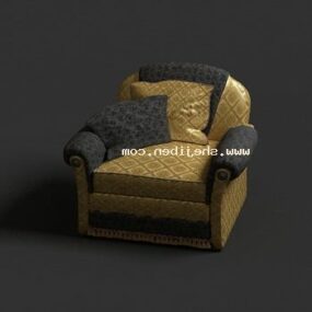 Upholstered Armchair With Cushion 3d model