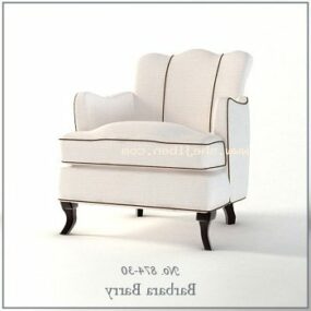 Single Sofa Armchair White Fabric 3d model
