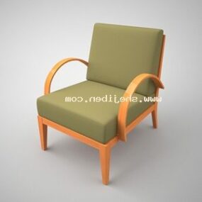 Casual Wood Sofa Armchair 3d model