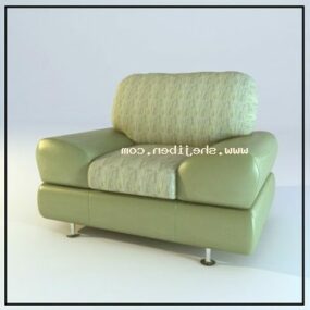 3д модель обивки дивана-кресла зеленой кожи