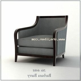 Upholstered Armchair Curved Back 3d model