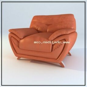 Leather Sofa Armchair Modern Style 3d model