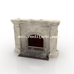 石欧式古董壁炉3d模型