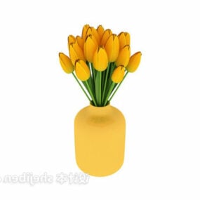 Fleur de tulipe en pot d'intérieur modèle 3D