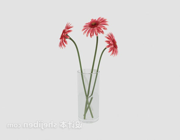 Fiore rosso decorativo in vaso per interni