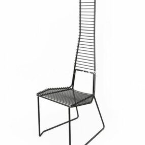 Model 3D żelaznego krzesła z wysokim oparciem
