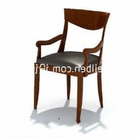 Dining Chair Wood Leather Material 3d model