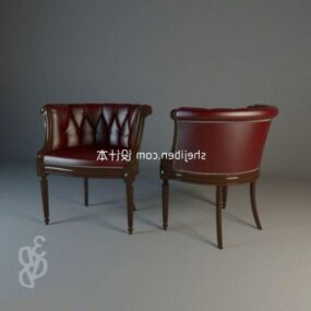 European Single Sofa Chair Leather 3d model