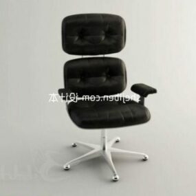 Office Chair Black Leather Finished 3d model