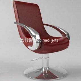 Hair Salon Chair Red Leather 3d model