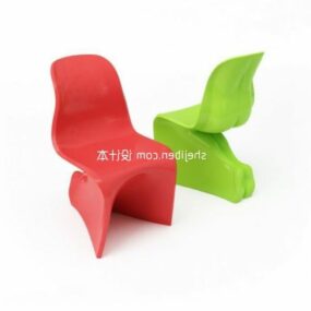 Chaise longue en plastique solide modèle 3D