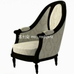 Nordic Solid Wood Rocking Chair Lounge 3d model