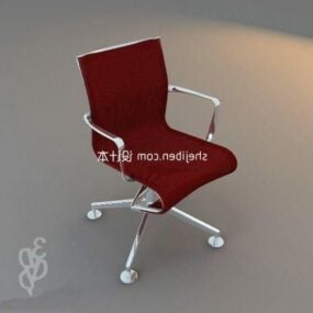 Pracovní židle červená barva 3D model