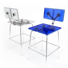 Coffee Chair Transparent Plastic 3d model
