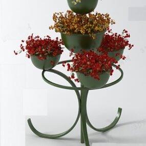 Modelo 3d de mesa de rack de flores de ferro
